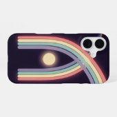 Retro Pastel-Mondbogen iPhone 16 Hülle (Rückseite (Horizontal))