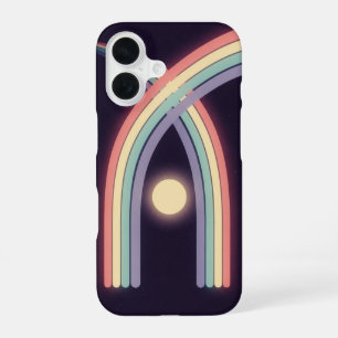 Retro Pastel-Mondbogen iPhone 16 Hülle