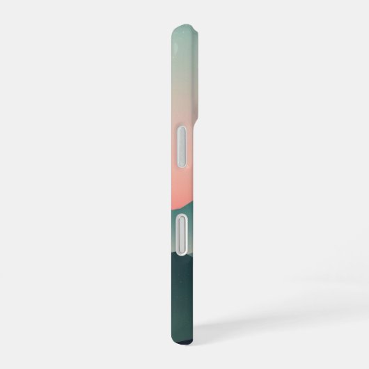 Retro Pastel Mountain Dawn iPhone 16 Hülle (Rechte Seite)