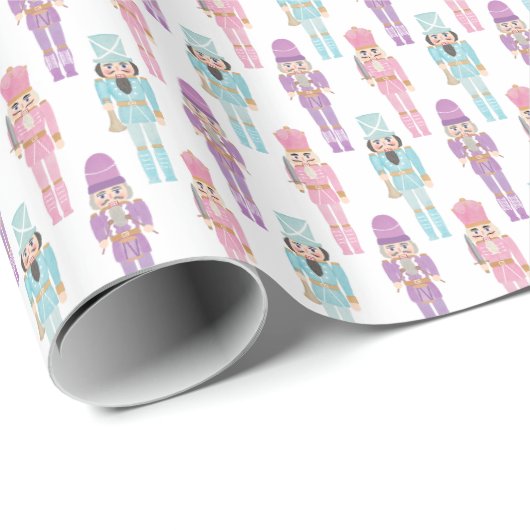 Retro Pastel Nutcracker Ballet Familienferien Geschenkpapier (Rolleneckpunkt)