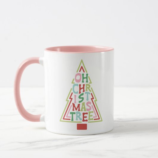Retro Pastel Oh Christmas Tree Tasse (Links)