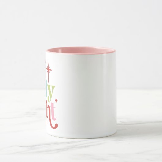 Retro Pastel Oh Holy Night Tasse (Zentrum)