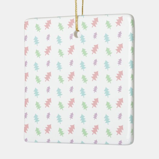 Retro Pastel Pine Tree Pattern Christmas Ornament (Links)