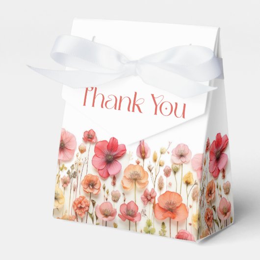 Retro Pastel Pink Boho Wildblume Brautparty Geschenkschachtel (Vorderseite)