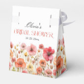 Retro Pastel Pink Boho Wildblume Brautparty Geschenkschachtel (Rückseite)