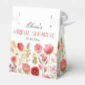 Retro Pastel Pink Boho Wildblume Brautparty Geschenkschachtel (Rückseite)