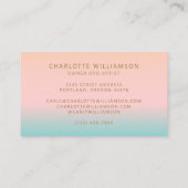 Retro Pastel Pink Gradient Chic Elegantes Monogram Visitenkarte (Rückseite)