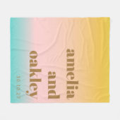 Retro Pastel Pink Gradient Einzigartige Hochzeit C Fleecedecke (Vorderseite (Horizontal))