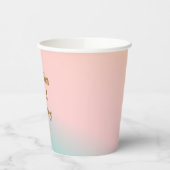Retro Pastel Pink Gradient Einzigartige Hochzeit C Pappbecher (Links)