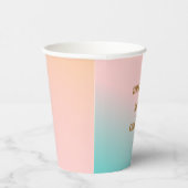 Retro Pastel Pink Gradient Einzigartige Hochzeit C Pappbecher (Rechts)