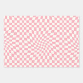 Retro Pastel Pink Karo gezogene karierte Dorm Geschenkpapier Set (Vorderseite 3)