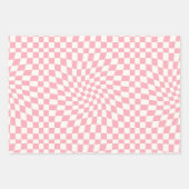 Retro Pastel Pink Karo gezogene karierte Dorm Geschenkpapier Set (Vorderseite 2)