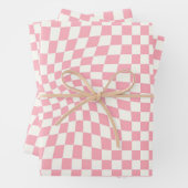 Retro Pastel Pink Karo gezogene karierte Dorm Geschenkpapier Set (Beispiel)