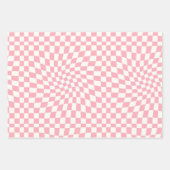 Retro Pastel Pink Karo gezogene karierte Dorm Geschenkpapier Set (Vorderseite)