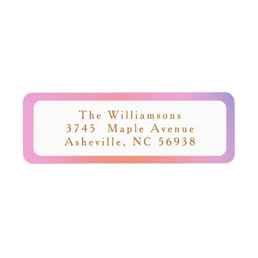 Retro Pastel Pink Lavender Gradient Rücksendeadres (Vorne)