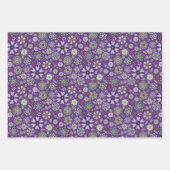 Retro Pastel Pink Lila floral Nahtloses Muster Geschenkpapier Set (Vorderseite)