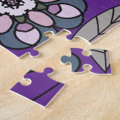 Retro Pastel Pink Lila floral Nahtloses Muster Puzzle (Seite)