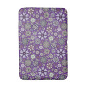 Retro Pastel Pink Purple Floral Seamless Pattern Badematte (Vorderseite Vertikal)
