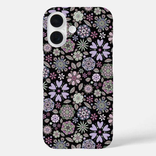 Retro Pastel Pink Purple Floral Seamless Pattern Case-Mate iPhone Hülle (Rückseite)