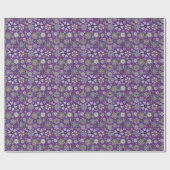 Retro Pastel Pink Purple Floral Seamless Pattern Geschenkpapier (Flach)