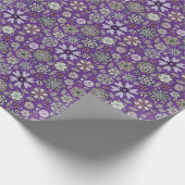 Retro Pastel Pink Purple Floral Seamless Pattern Geschenkpapier (Ecke)