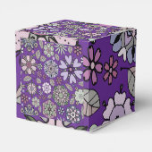 Retro Pastel Pink Purple Floral Seamless Pattern Geschenkschachtel (Rückseite)