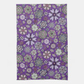 Retro Pastel Pink Purple Floral Seamless Pattern Geschirrtuch (Vertikal)