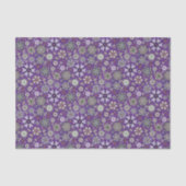 Retro Pastel Pink Purple Floral Seamless Pattern Seidenpapier (Vorderseite)