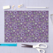 Retro Pastel Pink Purple Floral Seamless Pattern Seidenpapier (Handwerk)