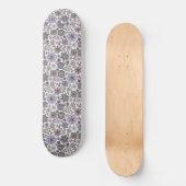 Retro Pastel Pink Purple Floral Seamless Pattern Skateboard (Vorderseite)