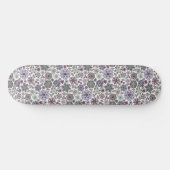 Retro Pastel Pink Purple Floral Seamless Pattern Skateboard (Horizontal)