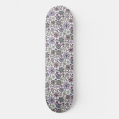 Retro Pastel Pink Purple Floral Seamless Pattern Skateboard (Vorderseite)