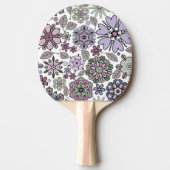 Retro Pastel Pink Purple Floral Seamless Pattern Tischtennis Schläger (Vorderseite)