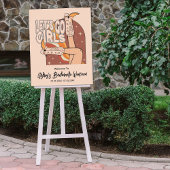 Retro Pastel Pink Rodeo Bachelorette Begrüßungszei Poster