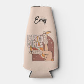 Retro Pastel Pink Rodeo Bachelorette Flaschenkühler (Vorderseite)