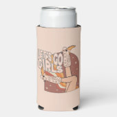 Retro Pastel Pink Rodeo Bachelorette Selters Dosenkühler (Seltzer Vorderseite)