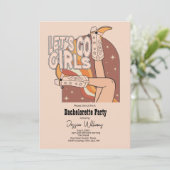 Retro Pastel Pink Rodeo Junggeselinnen-Abschied Einladung (Stehend Vorderseite)