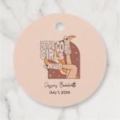 Retro Pastel Pink Rodeo Junggeselinnen-Abschied Geschenkanhänger (Rückseite)