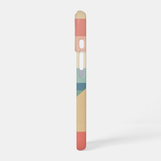 Retro Pastel Planet on Blocks iPhone 16 Hülle (Linke Seite)