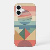 Retro Pastel Planet on Blocks iPhone 16 Hülle (Rückseite)