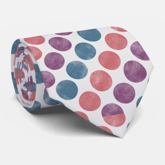 Retro Pastel Polka Dot Pattern Trendy Krawatte (Gerollt)