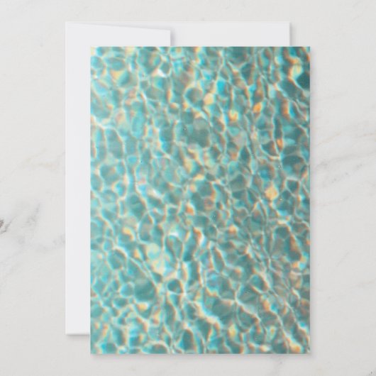 Retro Pastel Pool Party Einladung (Rückseite)