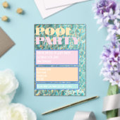 Retro Pastel Pool Party Invitation Acryleinladungen (In Situ (Hochzeit))