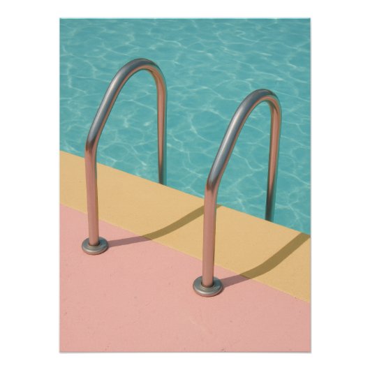 Retro Pastel Poolside Escape Metal Poster (Vorderseite)
