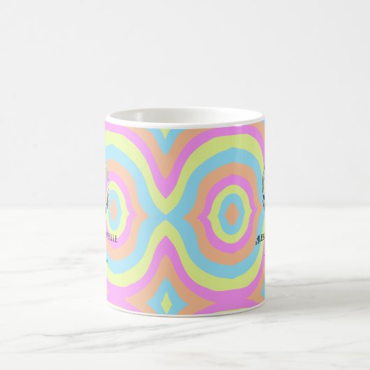 Retro Pastel Rainbow Foto-Vorlage bester Freund Kaffeetasse (Mittel)