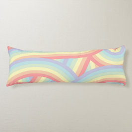 Retro Pastel Rainbow Stripes Muster Seitenschläferkissen