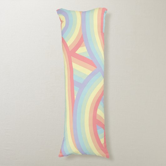 Retro Pastel Rainbow Stripes Pattern Seitenschläferkissen (Vorderseite Vertikal)
