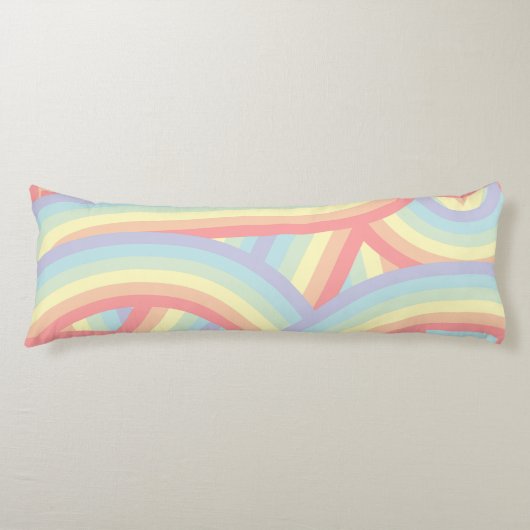 Retro Pastel Rainbow Stripes Pattern Seitenschläferkissen (Vorderseite)