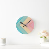 Retro Pastel Rainbow Wall Uhr (Zuhause)
