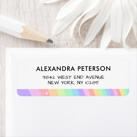 Retro Pastel Rainbow Wavy Pattern with Stars (Insitu)